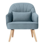 Keira Set of 2 Accent Sofa Arm Chair Fabric Uplholstered Lounge - Light Blue - Furniture > Sofas