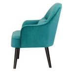 Keira Set of 2 Accent Sofa Arm Chair Fabric Uplholstered Lounge - Mid Blue - Furniture > Sofas