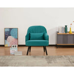 Keira Set of 2 Accent Sofa Arm Chair Fabric Uplholstered Lounge - Mid Blue - Furniture > Sofas