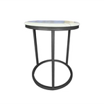 Kelly Side Table - White on Black - 45cm - Furniture > Living Room