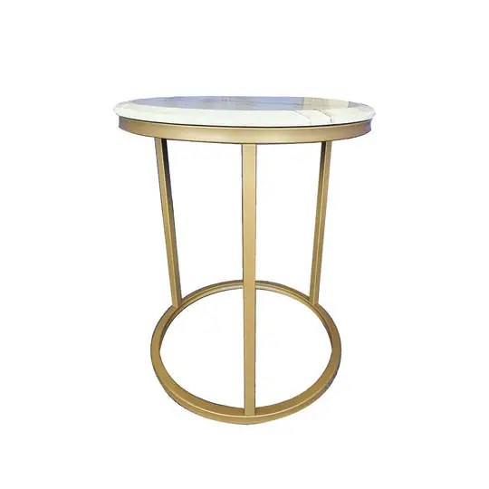 Kelly Side Table - White on Champagne - 45cm - Furniture > Living Room