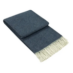 Kensington Throw - 10% Cashmere/ 90% Super Fine Merino Wool - Navy - Home & Garden > Decor