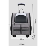 khaki 3-in-1 Pet Carrier: Rolling Backpack with Collapsible Design - Pet Care > Cat Supplies > Cat Carriers & Crates