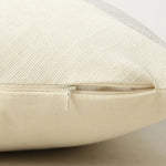 Khaki and Gray Modern Geometric Faux Leather & Cotton-Linen Cushion Covers - Set of 2 45x45cm Decorative Pillowcases