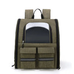 khaki Collapsible Pet Carrier Backpack with Trolley Sleeve - Pet Care > Cat Supplies > Cat Carriers & Crates