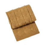 Khaki Cozy Lightweight Acrylic Knit Throw Blanket - Diamond Waffle Texture for Sofa Bed & Travel - Home & Garden >