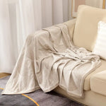 Khaki Luxurious Paisley Jacquard Throw Blanket - Soft Wool Blend with Tassels 120x150cm Lightweight Sofa & Nap Blanket