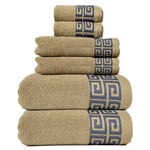 Khaki Luxury Cotton Towel Set - 6-Piece Highly Absorbent Bath & Hand Towels - Home & Garden > Bathroom Accessories >