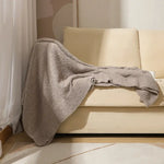 Khaki Plush Solid Color Knitted Blanket for Sofa and Office - Cozy Comfort - Home & Garden > Bedding > Blankets & Throws