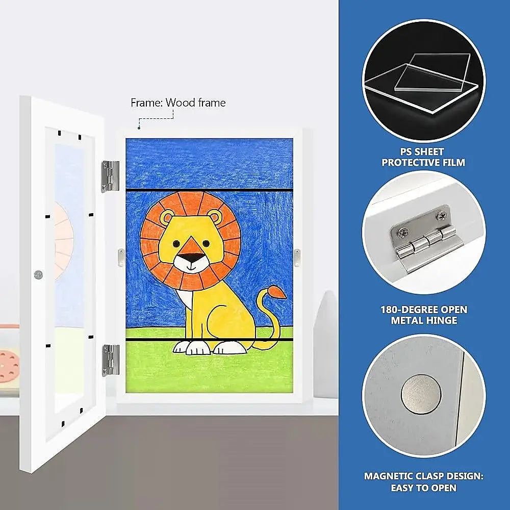 Kids Art Wood Frame Children Art Projects Display Hold 150 Pictures - Home & Garden > Decor