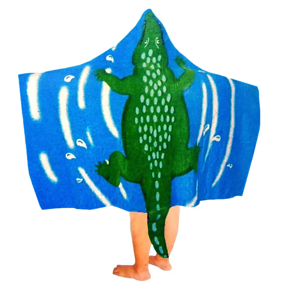 Kids Cotton Velour Beach Cape Crocodile - Home & Garden > Pool & Accessories > Beach Towels