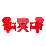 Kids Durable Table and Two Child-sized Chairs Set - Red - Home & Garden > Garden Furniture