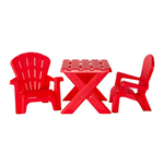 Kids Durable Table and Two Child-sized Chairs Set - Red - Home & Garden > Garden Furniture