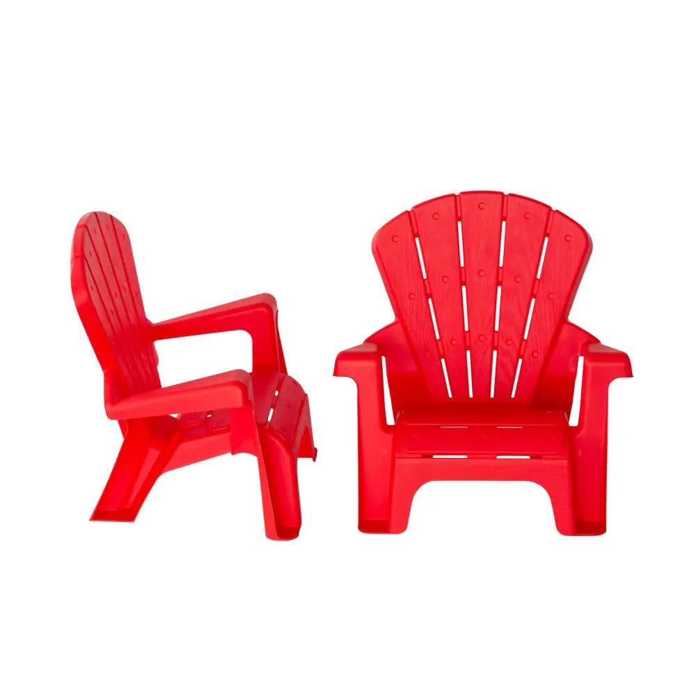 Kids Durable Table and Two Child-sized Chairs Set - Red - Home & Garden > Garden Furniture