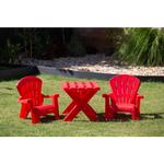 Kids Durable Table and Two Child-sized Chairs Set - Red - Home & Garden > Garden Furniture