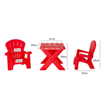 Kids Durable Table and Two Child-sized Chairs Set - Red - Home & Garden > Garden Furniture