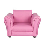 Kids Pink Couch Sofa Chair w/ Footstool in PU Leather - Baby & Kids > Kid’s Furniture