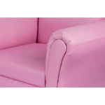 Kids Pink Couch Sofa Chair w/ Footstool in PU Leather - Baby & Kids > Kid’s Furniture
