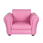 Kids Pink Couch Sofa Chair w/ Footstool in PU Leather - Baby & Kids > Kid’s Furniture > Kid’s Tables Chairs & Seats