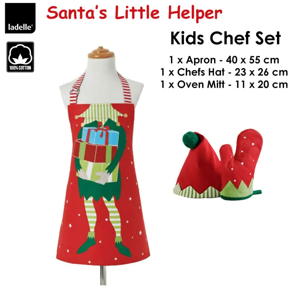Kids Santa’s Little Helper Kids Chef Set - Home & Garden > Kitchenware