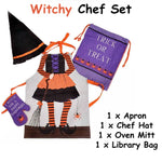 Kids Set of 4 Witchy Children Kids Halloween Kitchen Chef Set - Home & Garden > Kitchenware