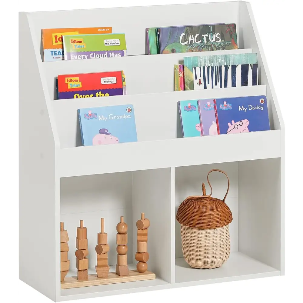 Kids Shelving Unit 3 Shelves 2 Compartments - Furniture > Living Room