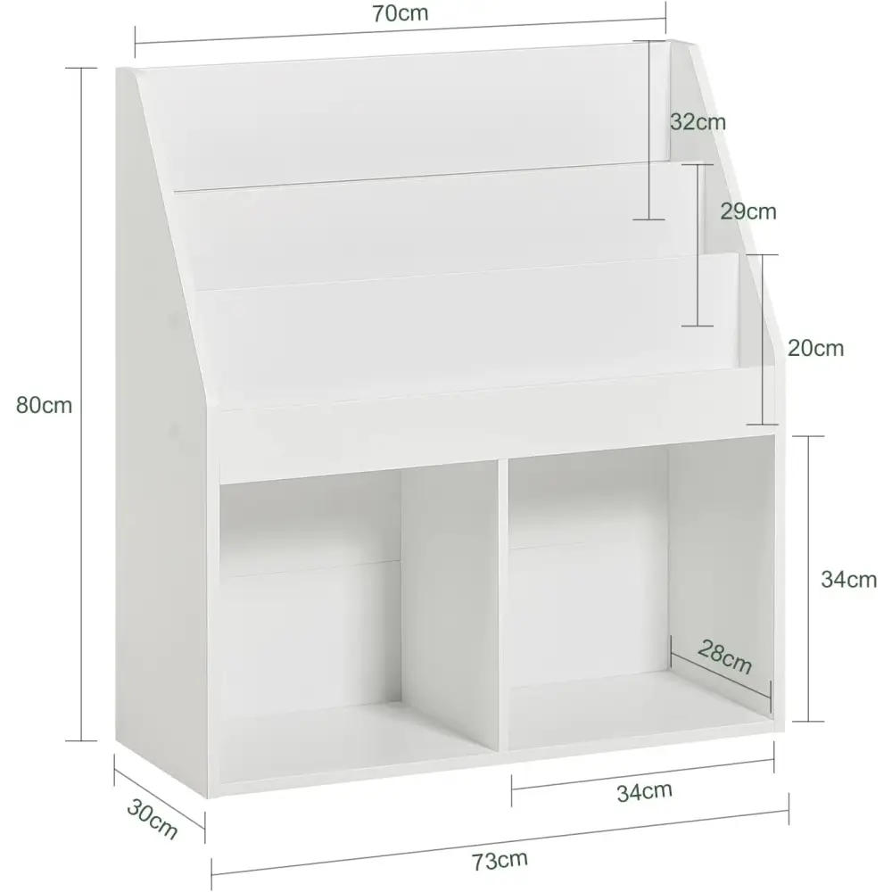 Kids Shelving Unit 3 Shelves 2 Compartments - Furniture > Living Room