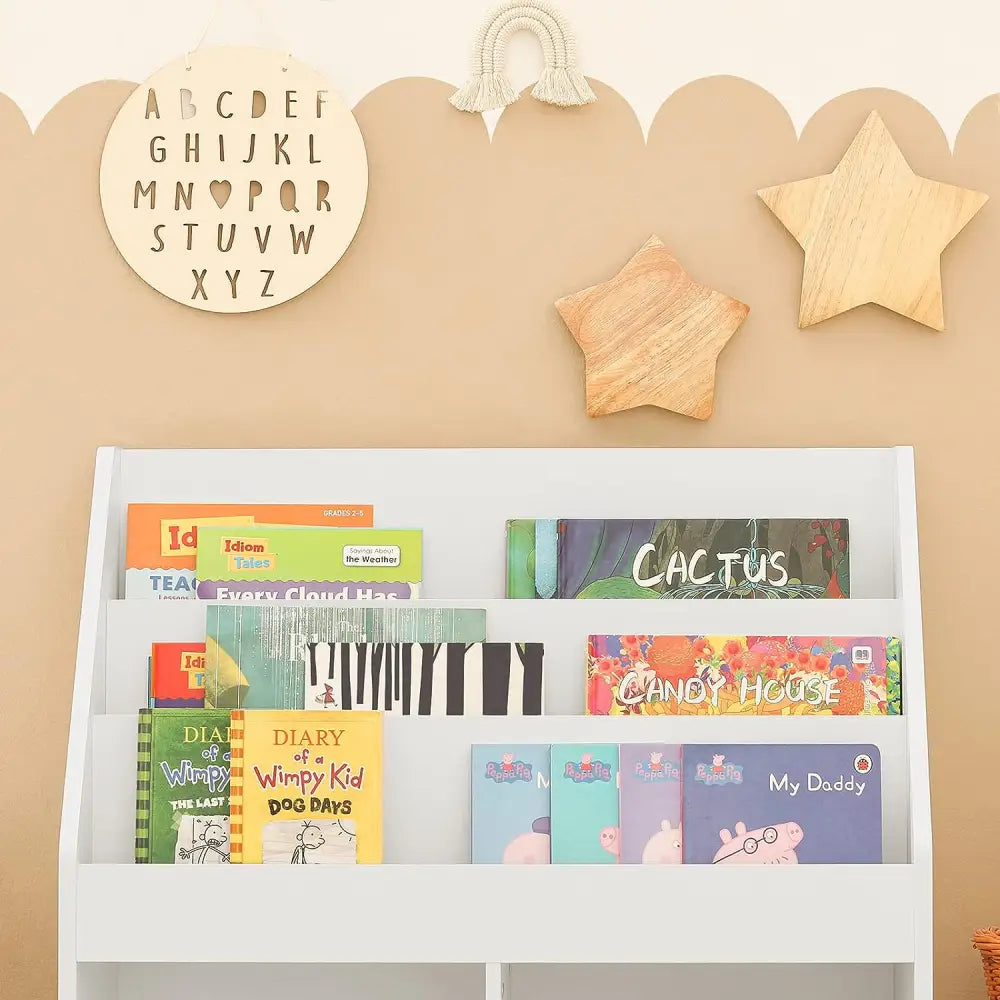 Kids Shelving Unit 3 Shelves 2 Compartments - Furniture > Living Room