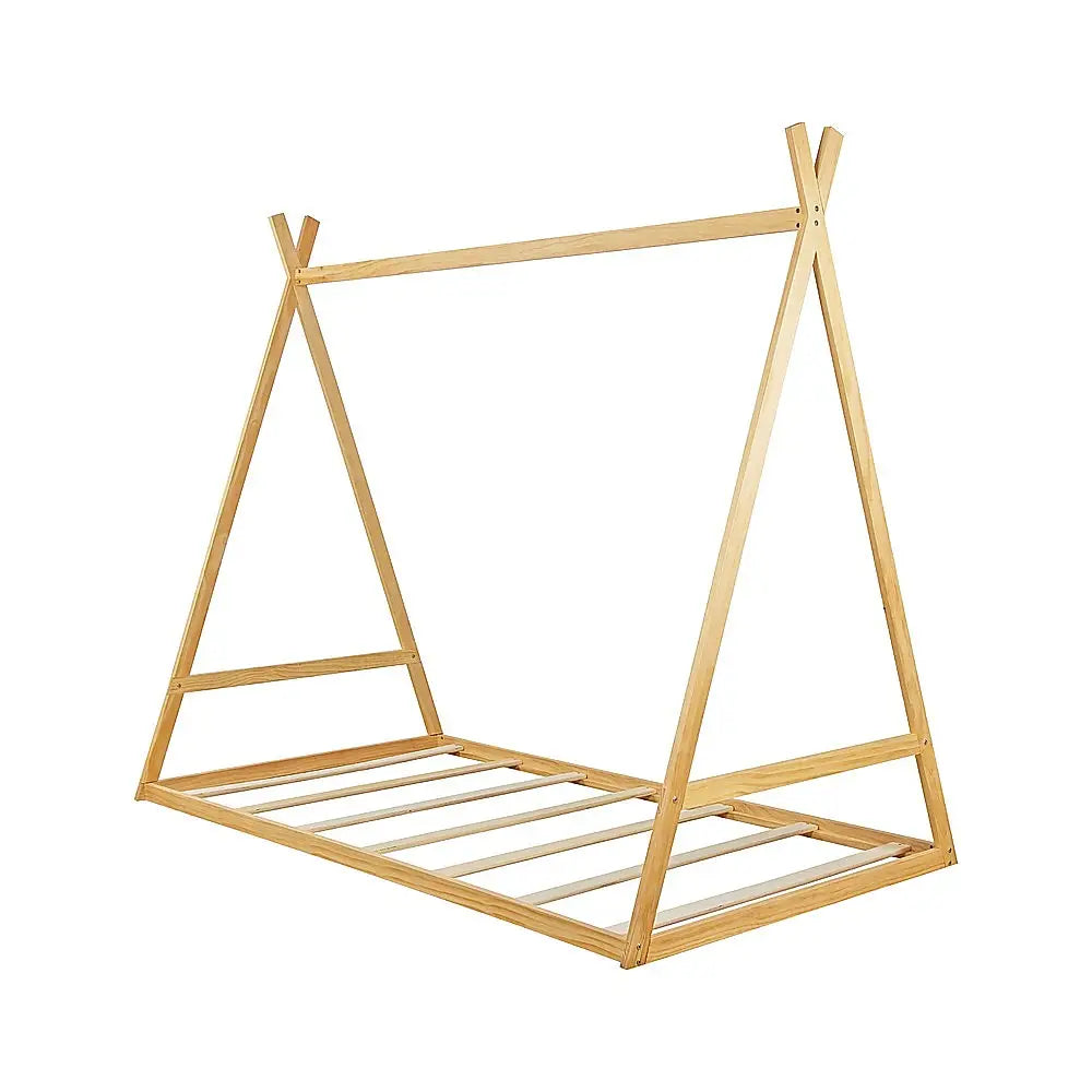 Kids Tent Montessori Toddler Floor Bed Wooden Bedframe - Furniture > Bedroom