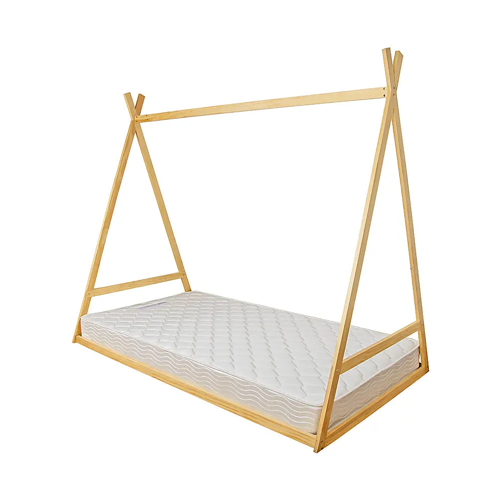 Kids Tent Montessori Toddler Floor Bed Wooden Bedframe - Furniture > Bedroom