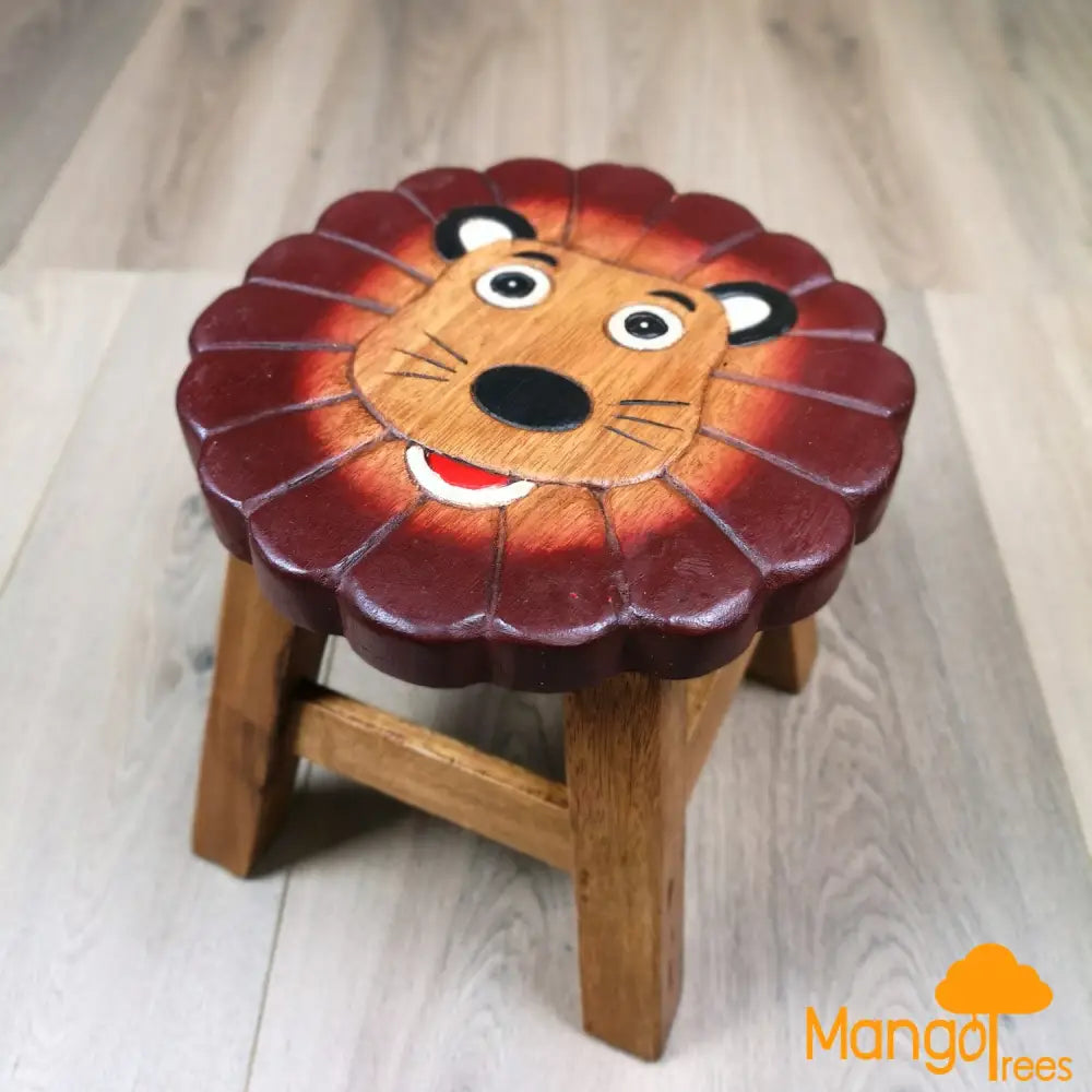 Kids Wooden Stool Lion - Baby & Kids > Kid’s Furniture