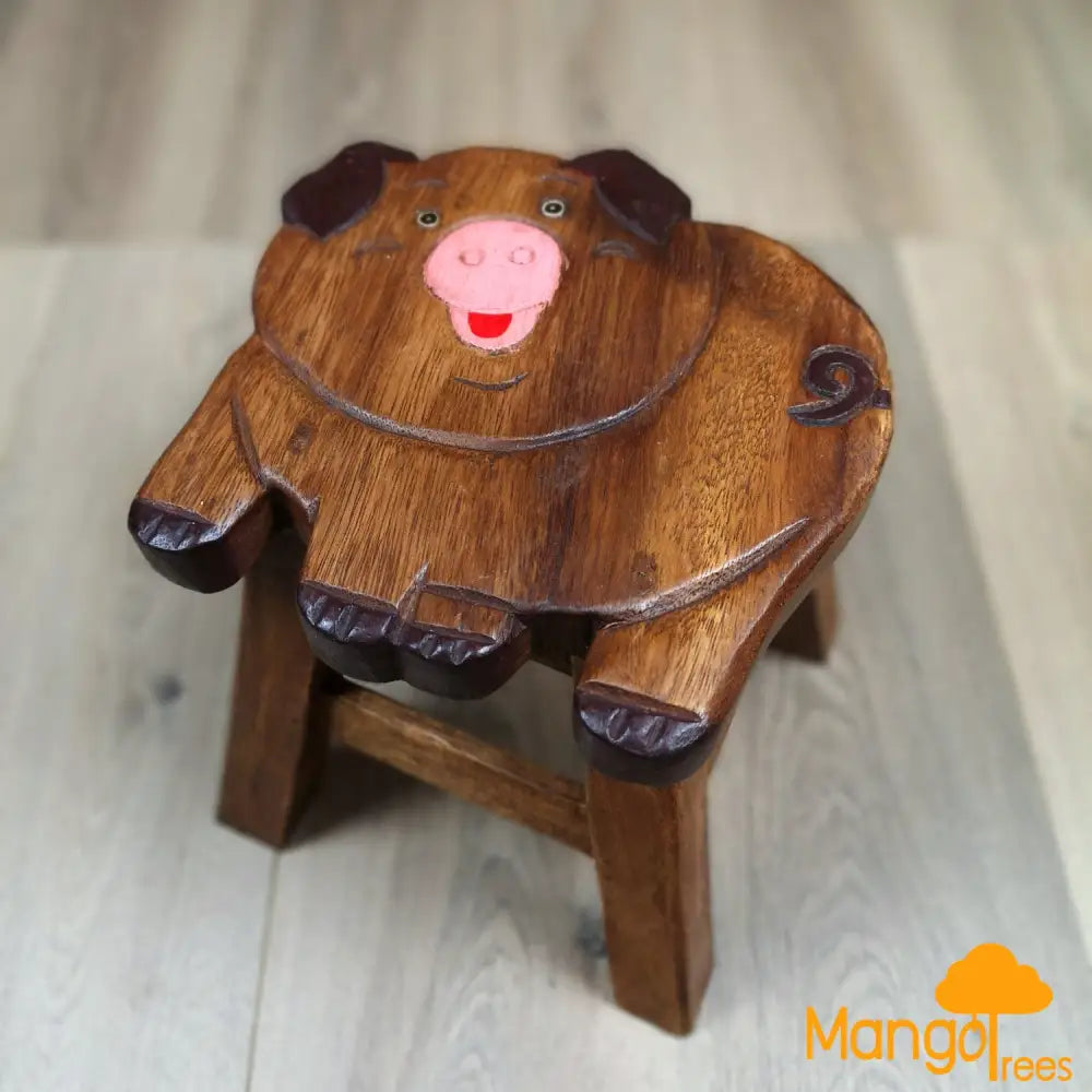 Kids Wooden Stool Pig - Baby & Kids > Kid’s Furniture
