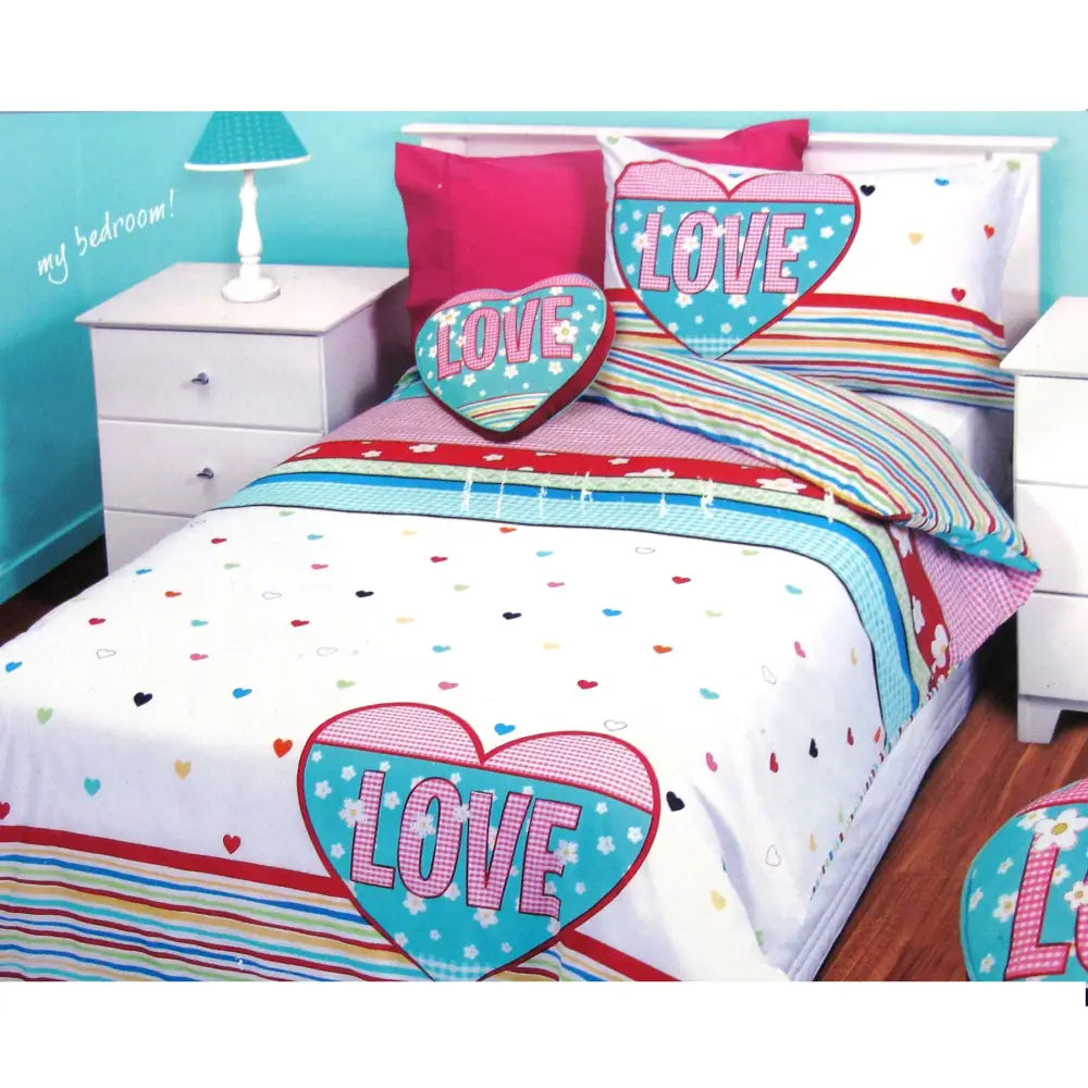 Kids Workshop Country Girl Quilt Cover Set Single - Home & Garden > Bedding