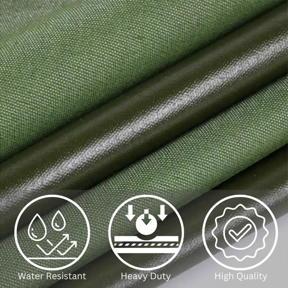 KILIROO 3X3m Heavy Duty Waterproof Sun Blocked Dustproof Canvas Tarp Army Green - Furniture > Outdoor