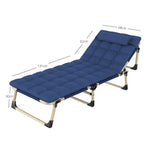 KILIROO Adjustable Portable Folding Bed with Mattress and Headrest (Blue) KR-FBM-101-KX - Furniture > Outdoor