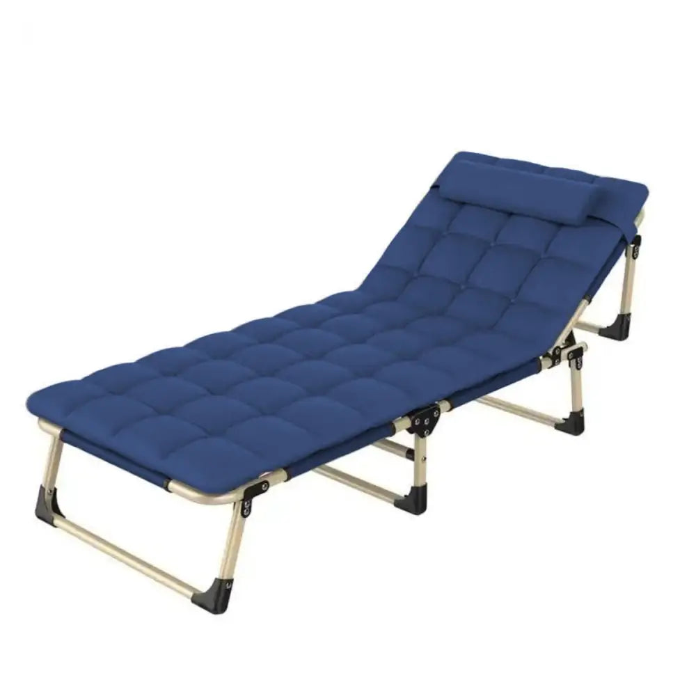 KILIROO Adjustable Portable Folding Bed with Mattress and Headrest (Blue) KR-FBM-101-KX - Furniture > Outdoor