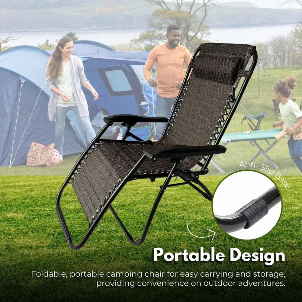 KILIROO Folding Reclining Camping Chair With Breathable Mesh (Argyle) KR-FC-106-QL - Home & Garden > Garden Furniture