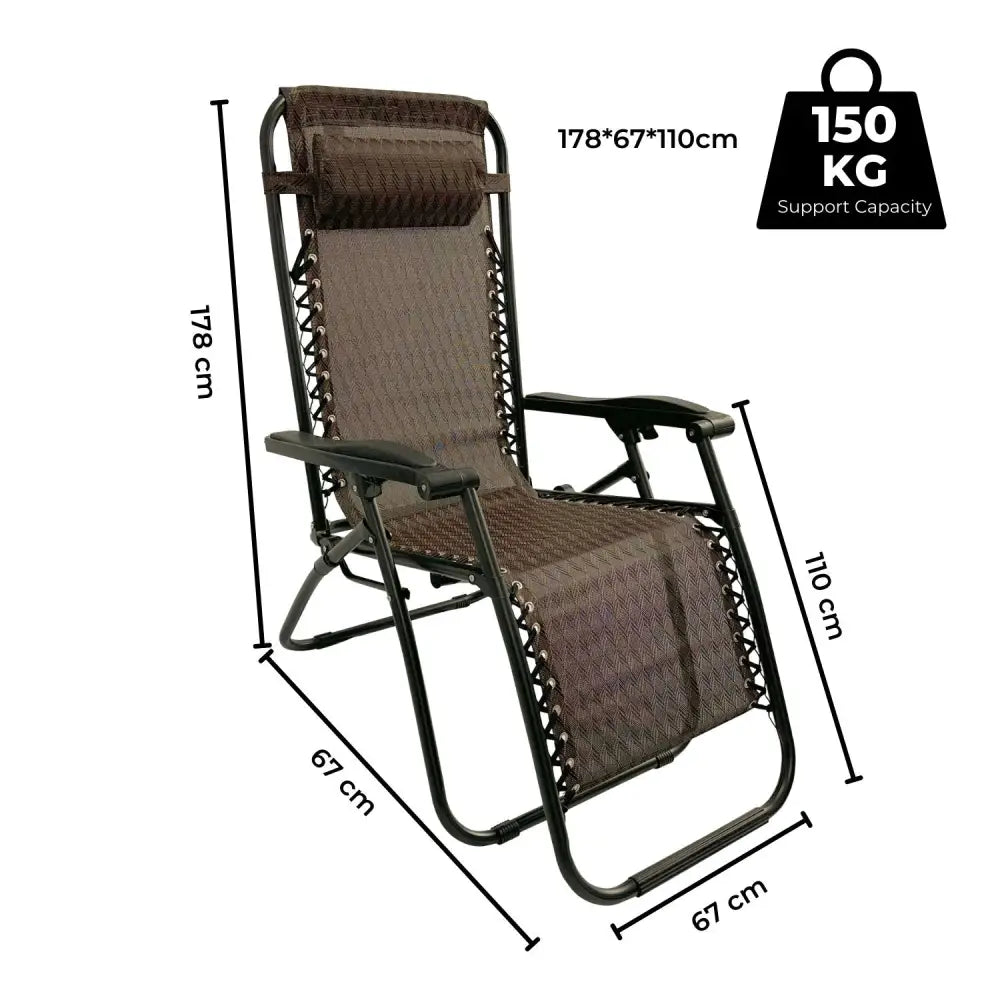 KILIROO Folding Reclining Camping Chair With Breathable Mesh (Argyle) KR-FC-106-QL - Home & Garden > Garden Furniture
