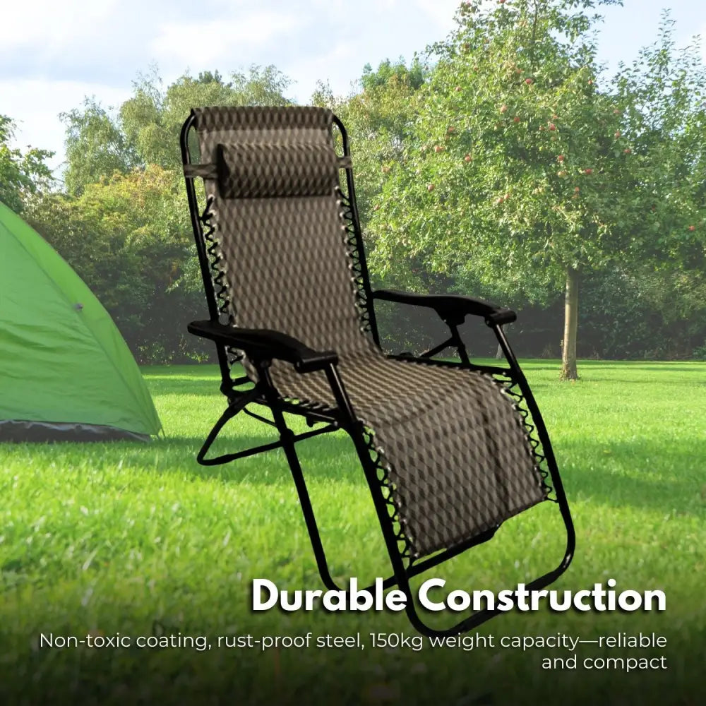 KILIROO Folding Reclining Camping Chair With Breathable Mesh (Argyle) KR-FC-106-QL - Home & Garden > Garden Furniture