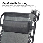 KILIROO Folding Reclining Camping Chair With Breathable Mesh (Black) KR-FC-105-QL - Home & Garden > Garden Furniture