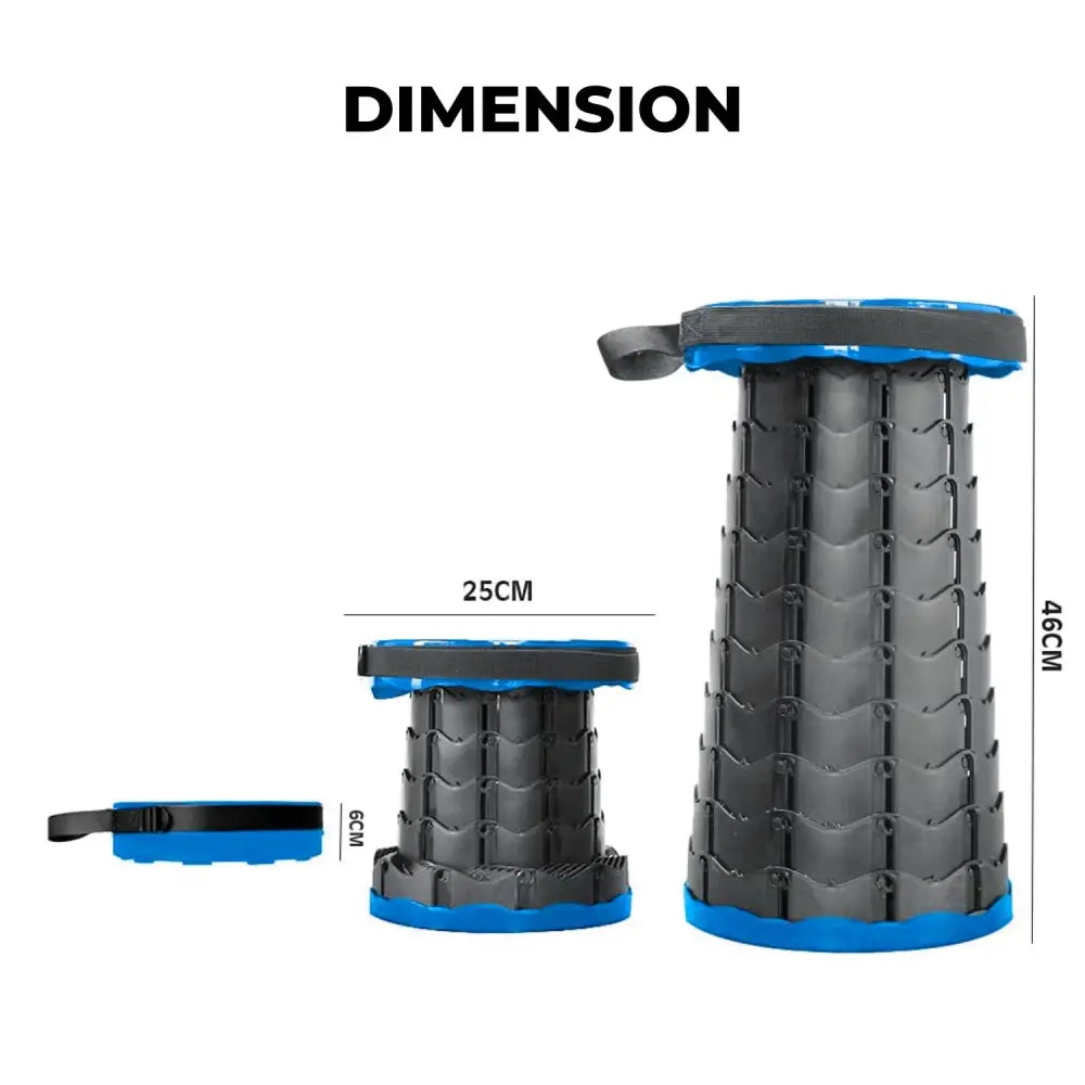 KILIROO Portable Telescopic Folding Stool (Blue) KR-TFS-101-XH - Furniture > Outdoor