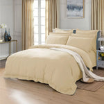 King 1000TC Tailored Duvet Quilt Cover Set - Yellow Cream - Home & Garden > Bedding > Duvet Covers