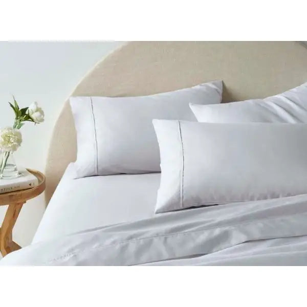 1900Tc Cotton Rich White Sheet Set by Accessorize King - Home & Garden > Bedding > Bed Sheets
