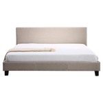 King Linen Fabric Bed Frame Beige - Furniture > Bedroom > Beds & Bed Frames
