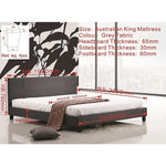 King Linen Fabric Bed Frame Grey - Furniture > Bedroom > Beds & Bed Frames