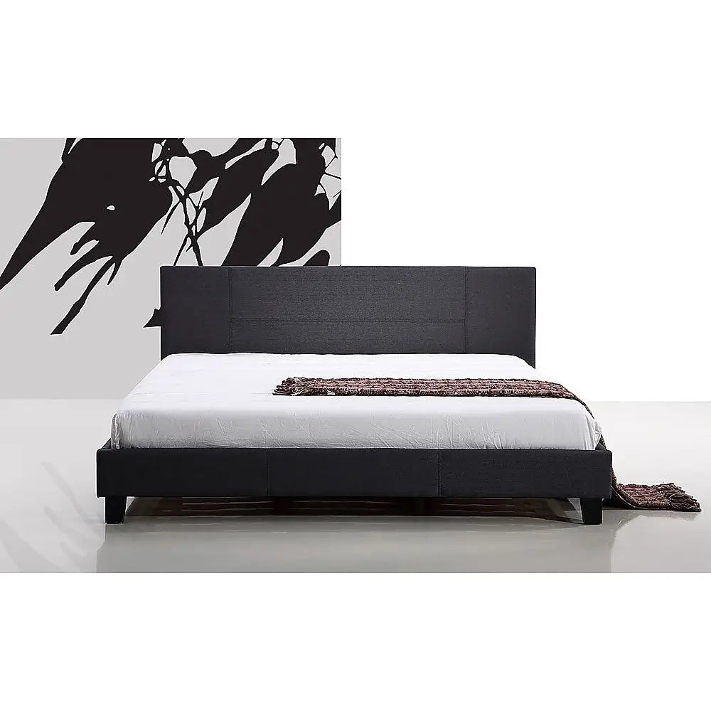 King Linen Fabric Bed Frame Grey - Furniture > Bedroom > Beds & Bed Frames