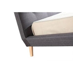 King Linen Fabric Deluxe Bed Frame Grey - Furniture > Bedroom > Beds & Bed Frames