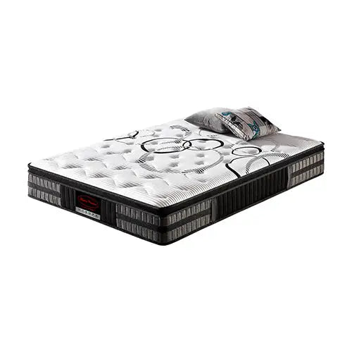 King Mattress in Gel Memory Foam Pocket Coil Medium Firm Bed 34cm Thick - Furniture > Mattresses