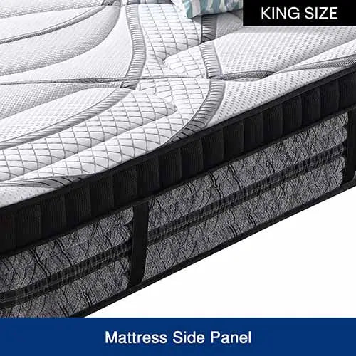 King Mattress Pocket Coil Spring Foam Firm Bed 32cm thick - Furniture > Mattresses