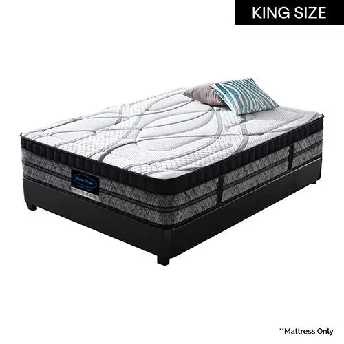 King Mattress Pocket Coil Spring Foam Firm Bed 32cm thick - Furniture > Mattresses